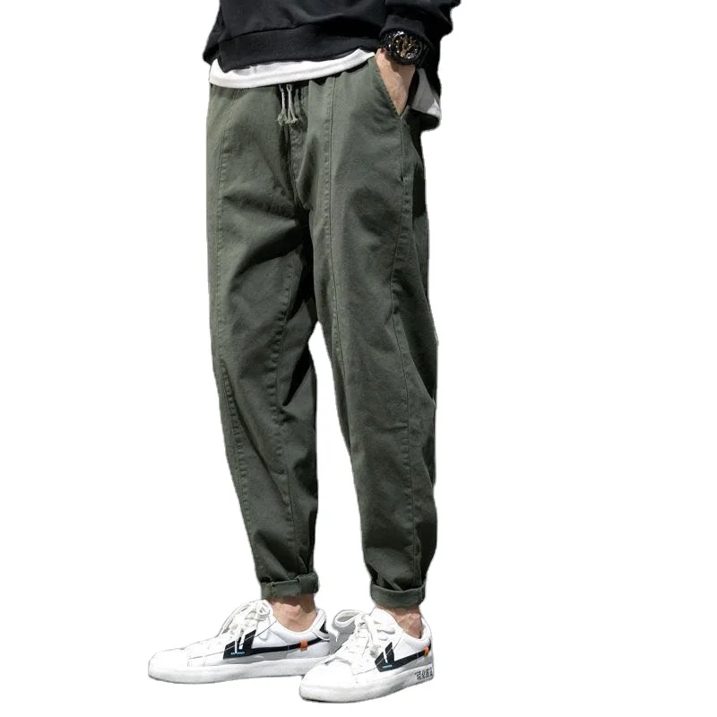 Stock Men Multi-pocket Harem Hip Pop Pants Trousers Streetwear Reflective Sweatpants Hombre Male Casual Cargo Jogger Pants