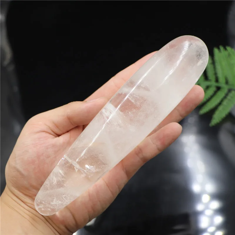 18cm Reiki Stick Natural Clear Quartz Crystal Wand Hand Carved Massage Stick Gemstone Yoni Wand Metaphysical Healing Wand