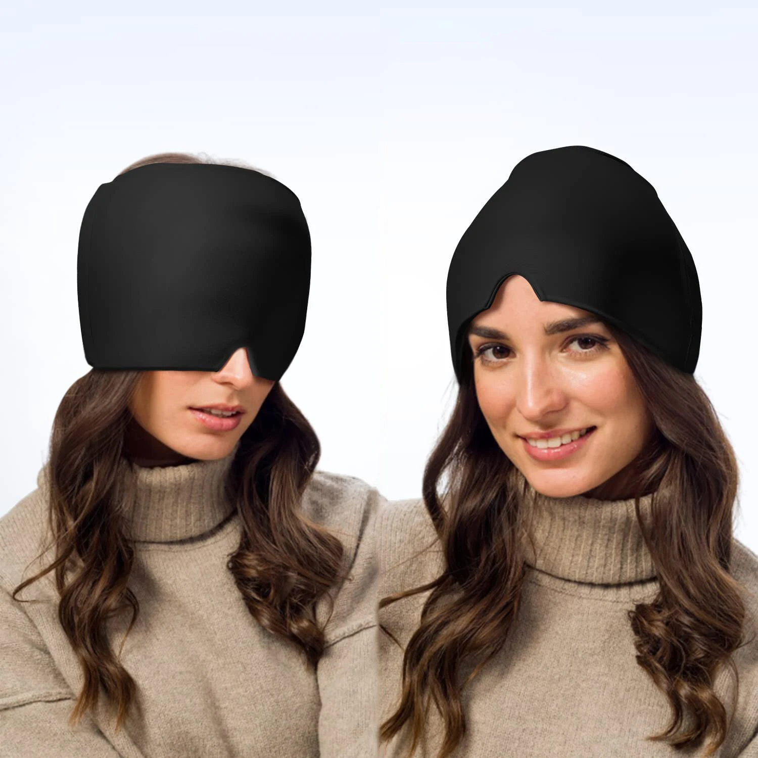 Headache migraine relief head cap reusable cold wrap ice compress headache relief cap for tension sinus stress