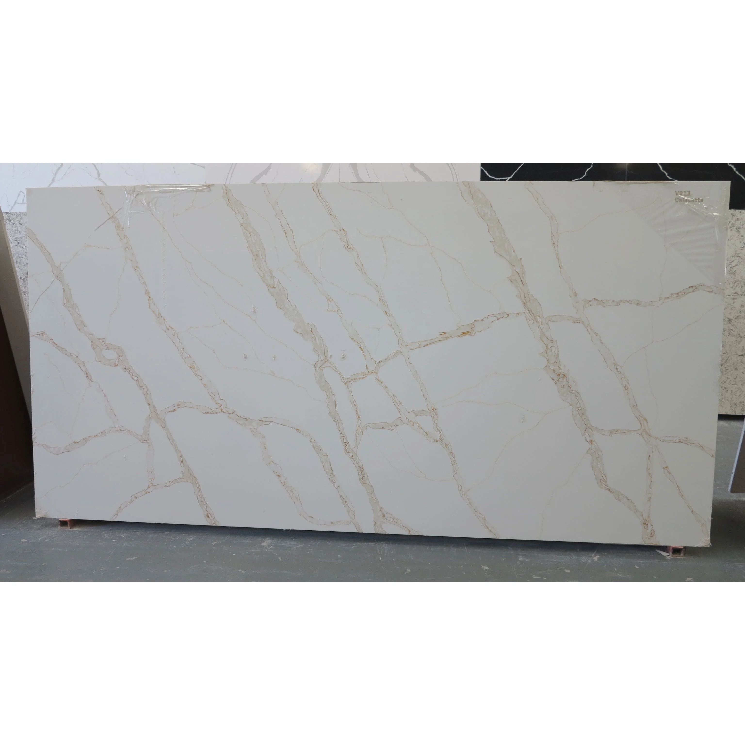 artificial calacatta golden manila veins marble quartz slabs for wall price