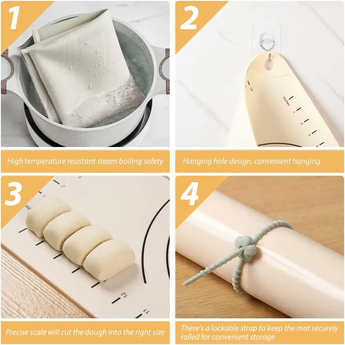 Edge Heightening Design Extra Large Liquid Silicone Baking Mats And Oven Liners Silicone Pastry Mat For Baking