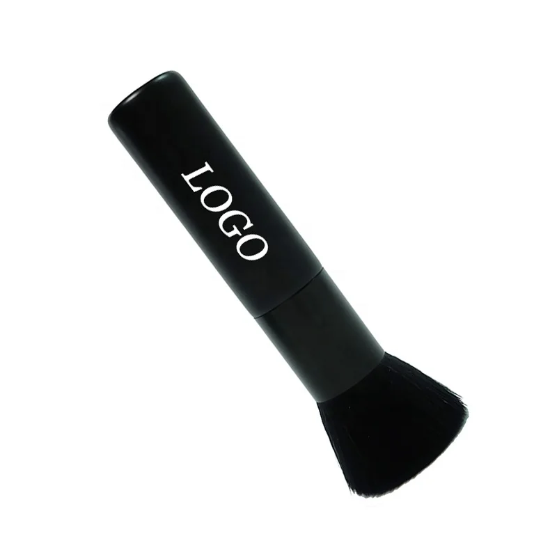 Private Label Synthetic Hair Wooden Facial Brush Single Foundation Cosmetic Brush Flat Top Kabuki Makeup Brush