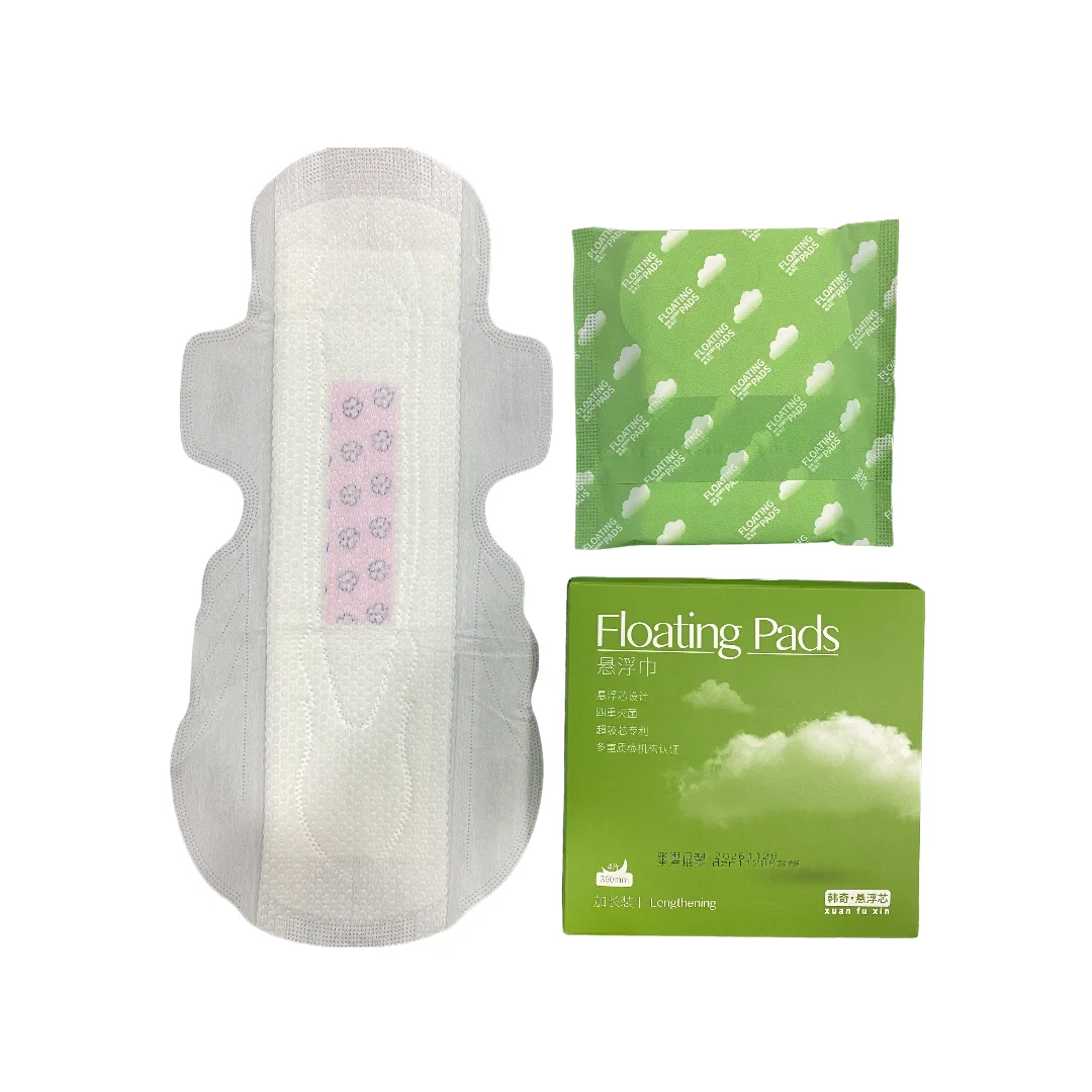 Organic Feminine Hygiene Products Absorbent Fabric for Reusable Sanitary Pads Women 3D Suspend Floating Anion Napkin