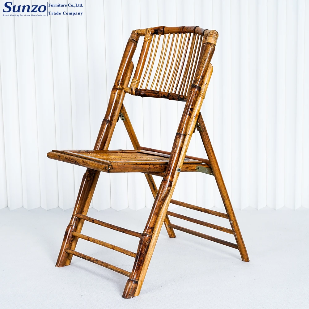 Banquet Bamboo Folding Chair Colorful Foldable for Party Villa Wedding Bar Event