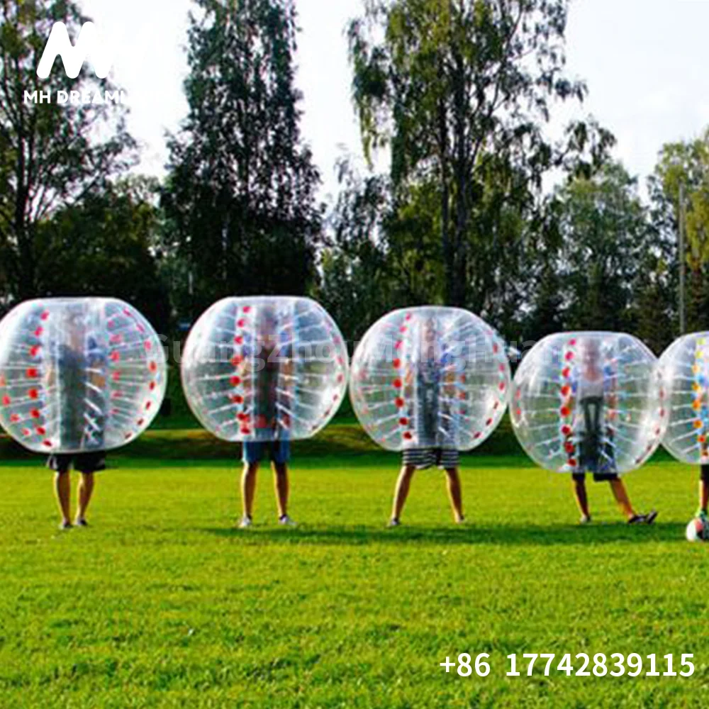 Adult TPU / PVC Inflatable Bumper Ball Human Bubble Football Soccer Ball Body Zorb Suit Colored Dots