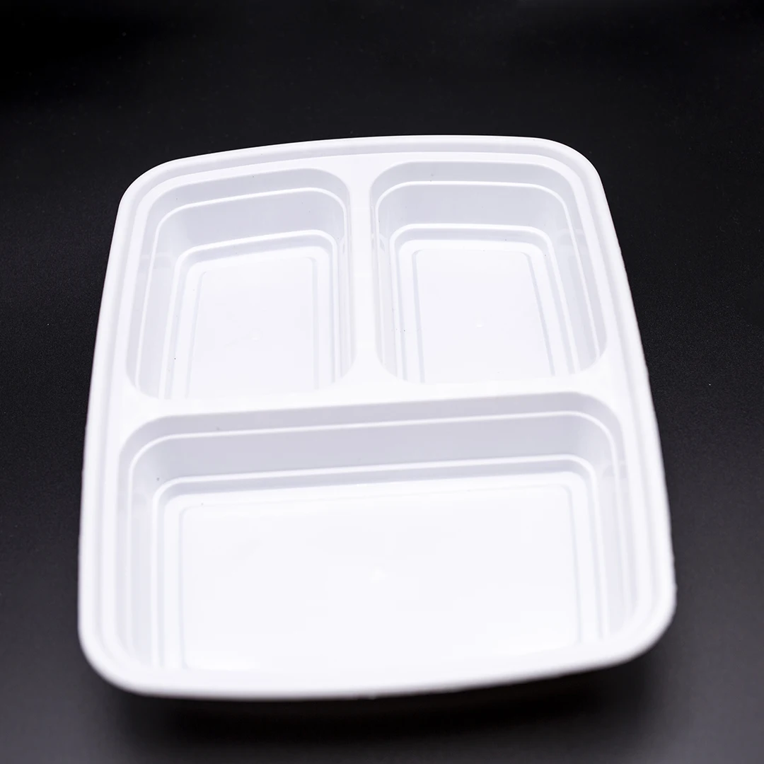 
Custom container 3 compartment plastic 3 compartment takeaway box square food container plastic for r meal fsat food restaurant 