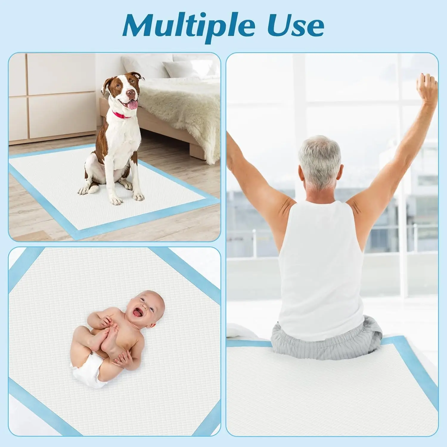 OEM Basics Dog and Puppy Pee Pads with 5-Layer Leak-Proof Design and Quick-Dry Surface Super Absorbency Pet Diaper Pad