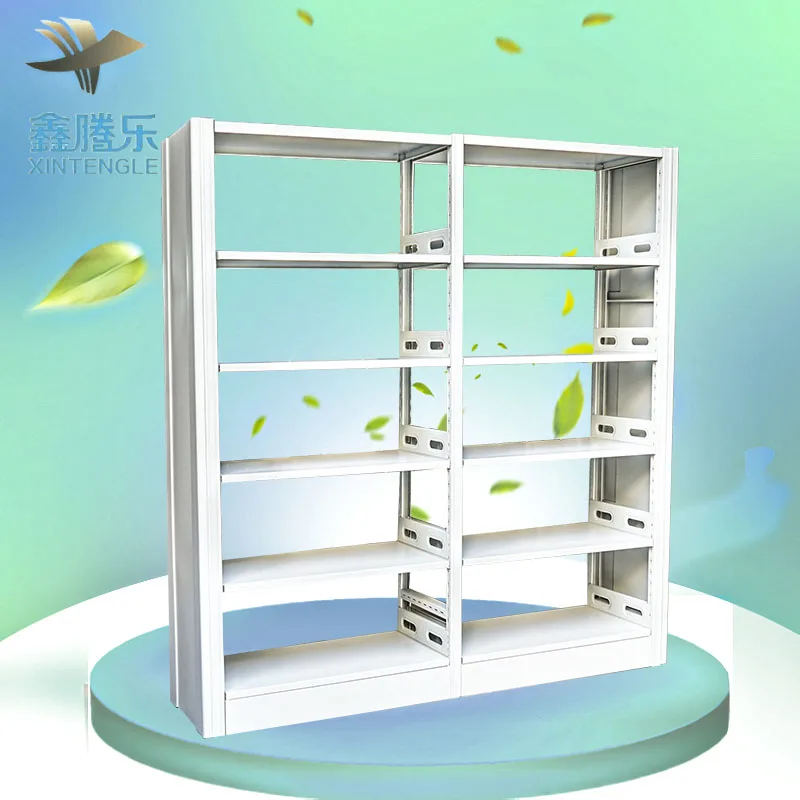 Modern Double-Size Metal Bookshelf for Office & School Library Steel Storage Furniture Bookcase