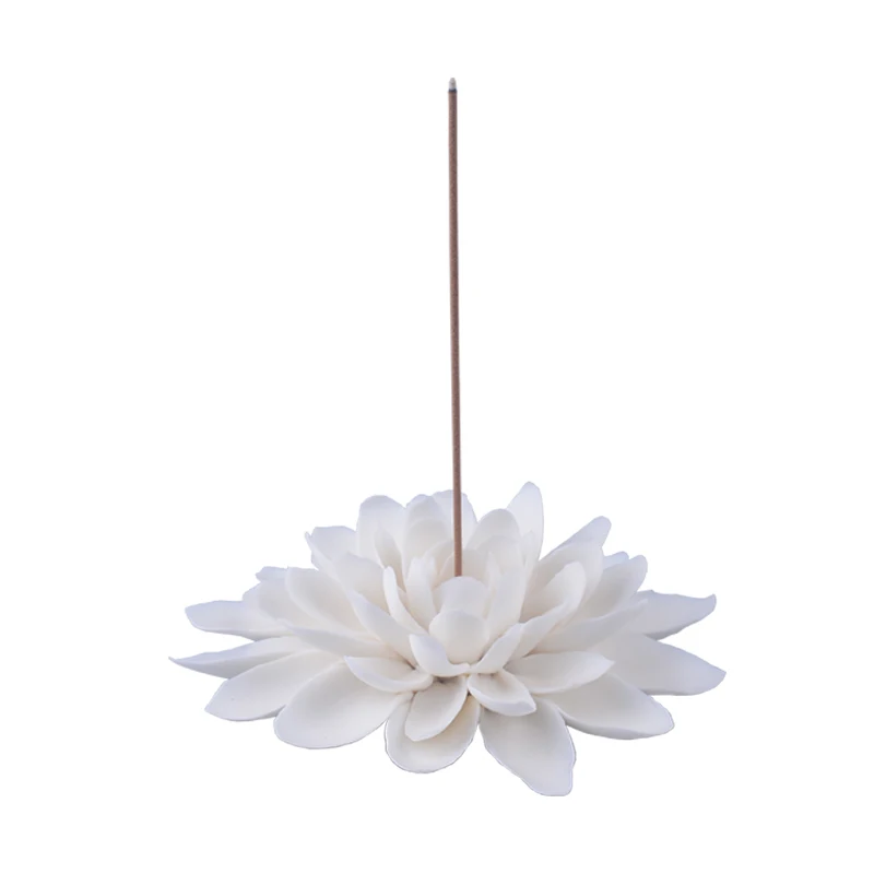 Delicate handmade flower shape ceramic burner stick incense holder