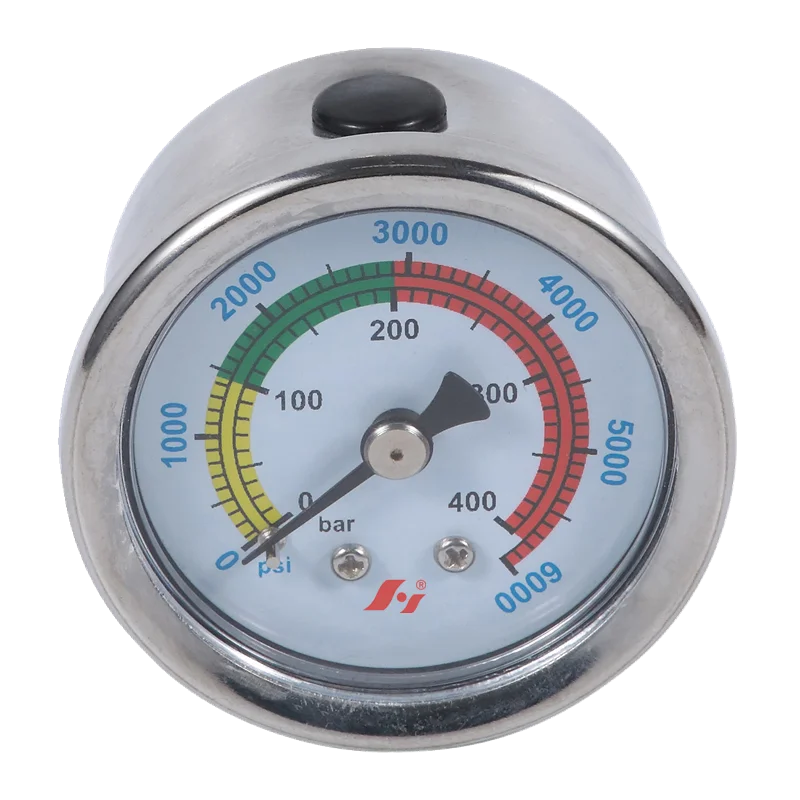 Bourdon Tube Pressure Gauge ss Case 40mm 0~400bar,for Scuba Tank Compressor