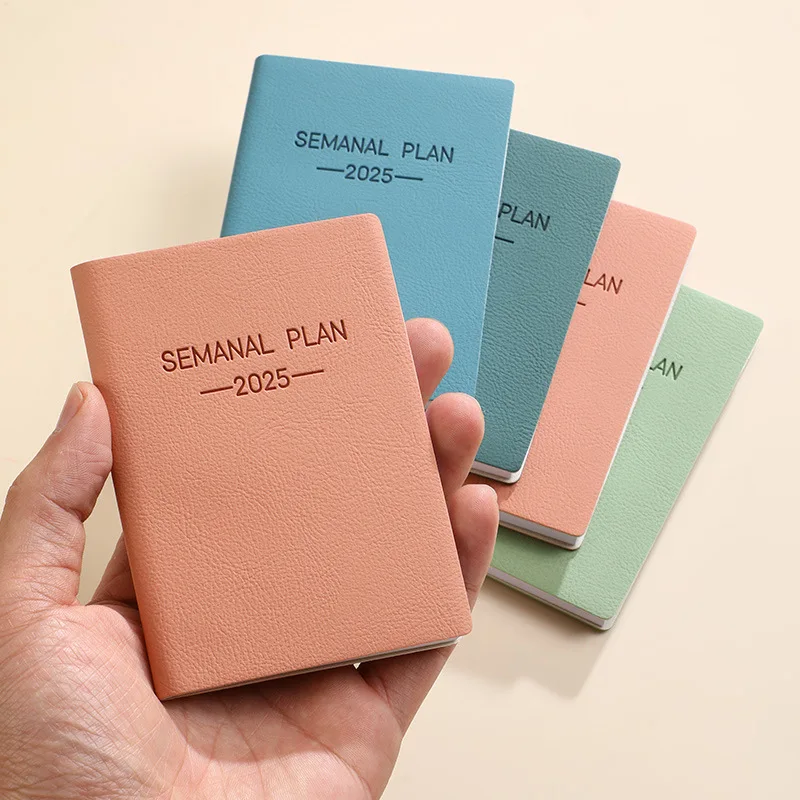 2025 A7 hardcover multifunction PU leather notebook Daily plan Schedule planner Pocket Diary LOGO Customizable