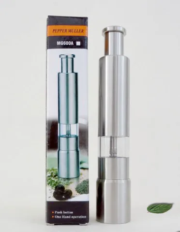 Hot Sale Stainless Steel  Press pepper grinder multi-purpose grinder Thumb Push Salt Pepper Spice Grinder Mill