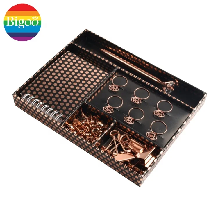 Rose gold office stationery set in gift box for promotional or gift