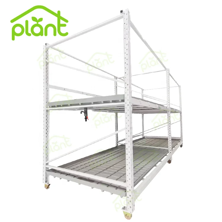 Mobile Multilayer Grow Racking System Microgreens Rack Indoor Plant Racks
