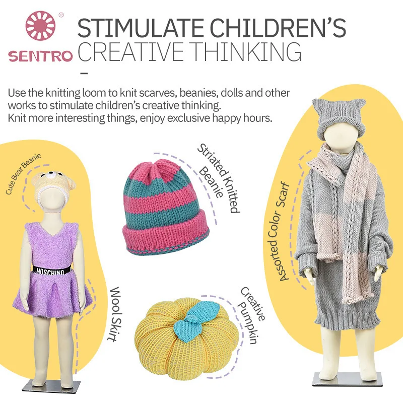 Smart Weaver Knitting Kit Machine 40 Needles Hand Shake Diy Wool Knitting Machine Hat Knitting Machine Toy Girl House For Kids