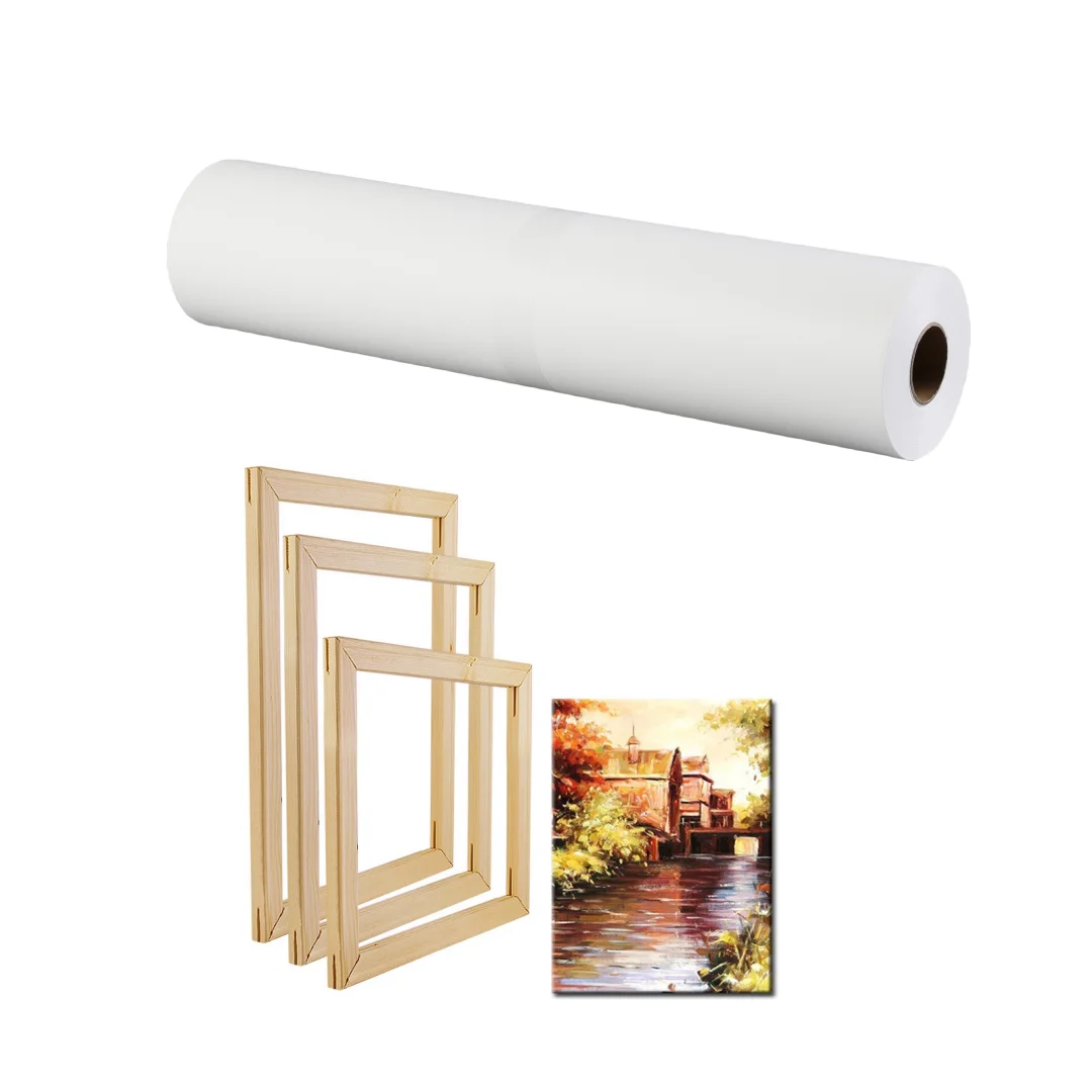 Polyester Cotton Canvas Roll For Printing Painting Oil Stretched Bar Inkjet Printing 340gsm 360gsm customized acceptable