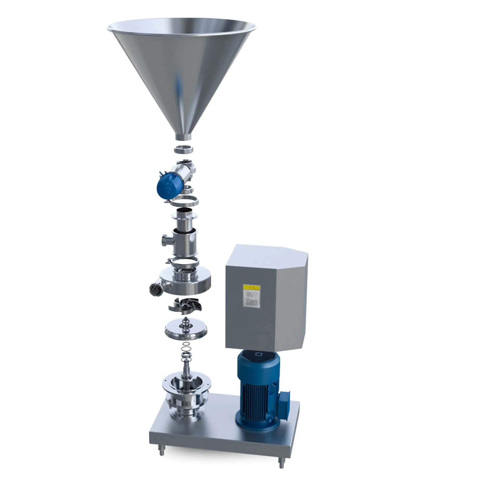 HHB-30 5.5KW 7.5hp Sanitary Food Grade Stainless Steel SS304 SS316L Blending Mixer Mixing Pump with Mix Solid in Liquid