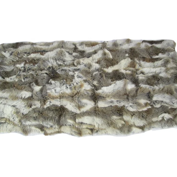Low Price Real Fur Skin Plate Scraps Hare Color Rabbit Fur Belly Plate