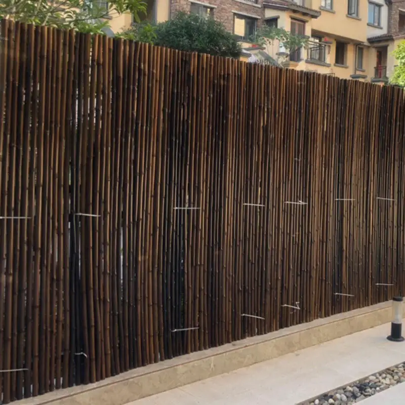 High quality privacy modern charcoal rolled outdoor bamboo fence