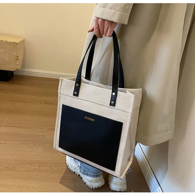 ZR895 Woman Bag Handbag Canvas Fashion Female Portable Big High Quality Shoulder Underarm Bag Girl Versatile Shopping Tote Bag