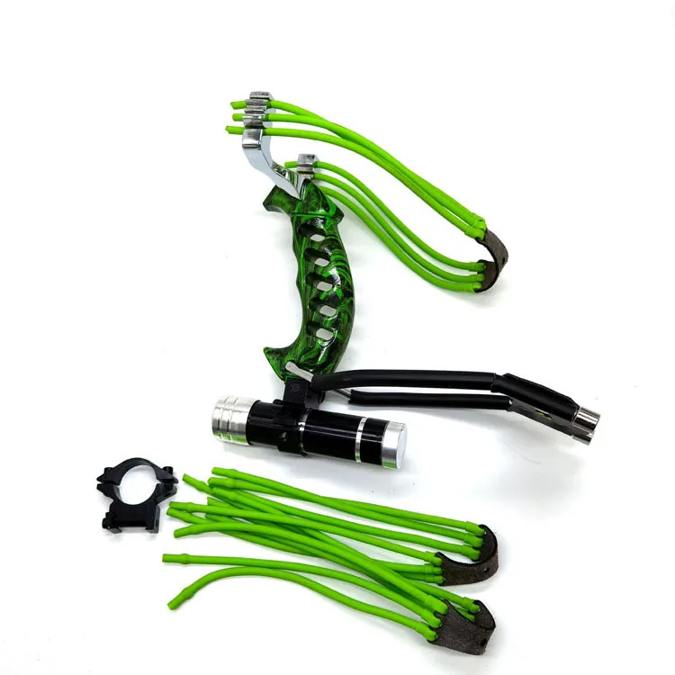 New outdoor stainless steel red laser 6-strand rubber band wrist support hunting shooting slingshot