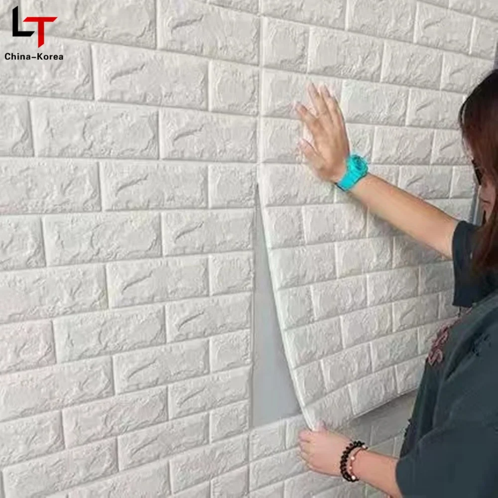 Longtime Wallpapers 3D Brick Pattern for TV background Living Room Self-adhesive Waterproof PE Foam Wall Sheets