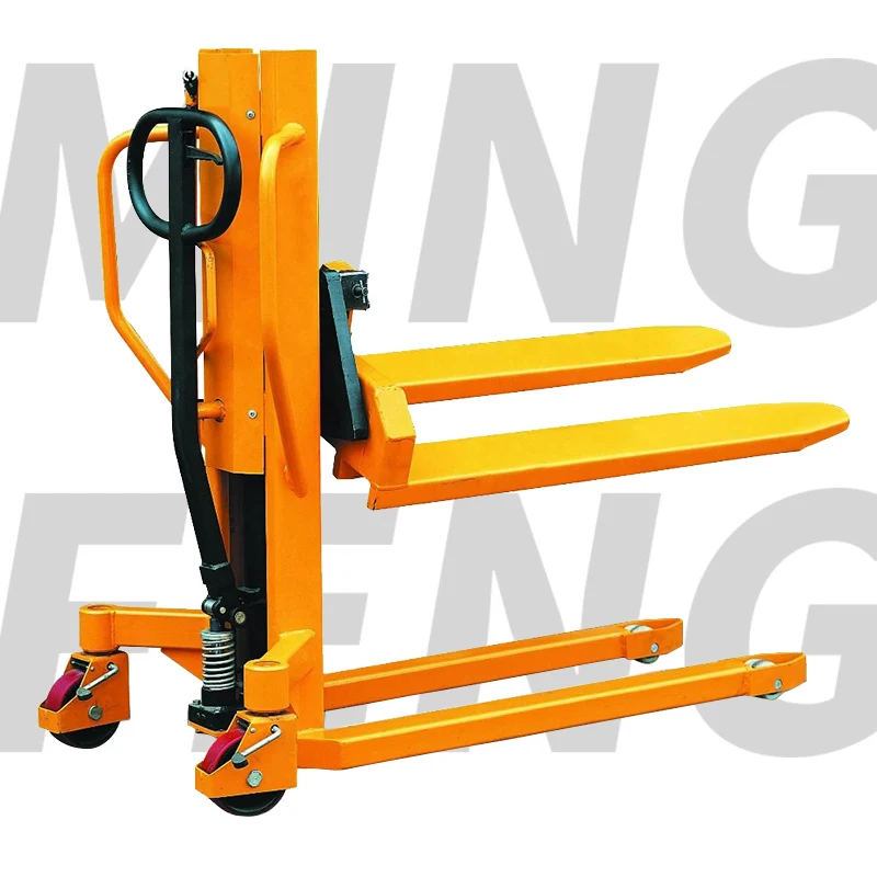 mingfeng 800kg manual hand tilter pallet truck lift stacker
