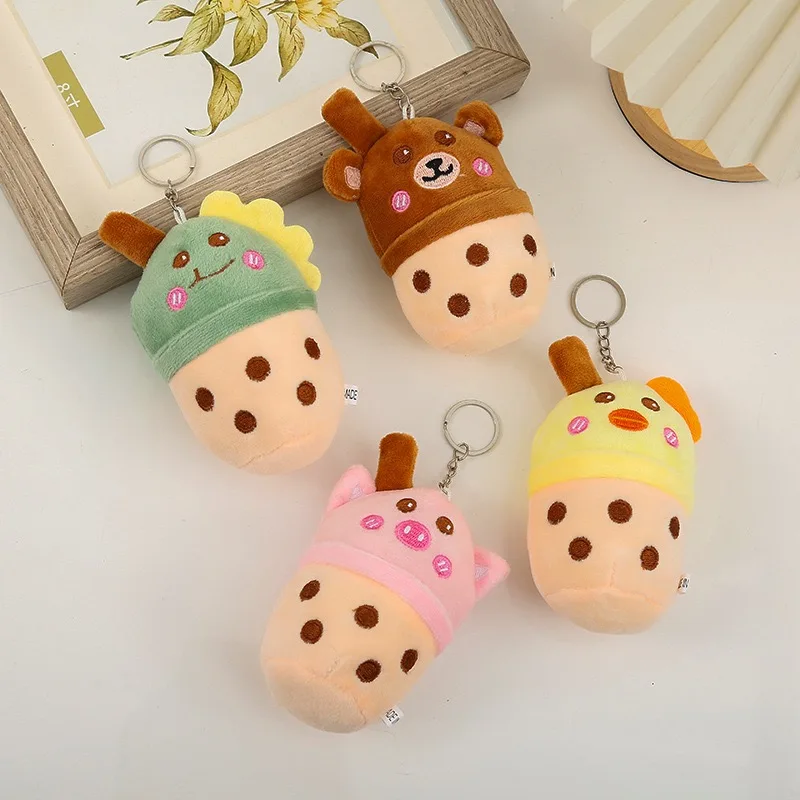 Bag Pendant Doll plush Bubble Tea Cup Cute Stuffed Boba Tea Toy Cartoon Plush Key chain