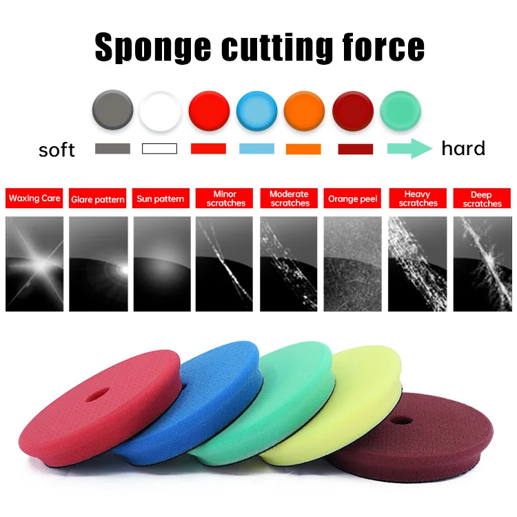 Custom Logo 6 Inch 150mm Small Honeycomb Shaped Oxidation Removeal Dual Action Car Polisher Pad