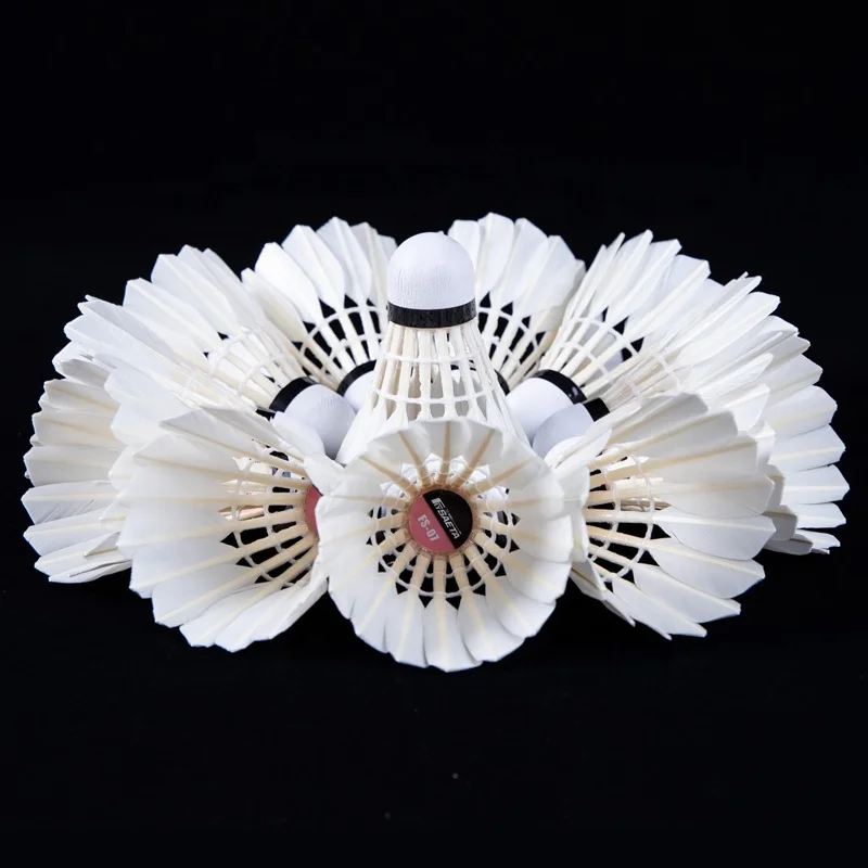 Factory Supply Badminton Shuttlecock 12pcs LOKI White OEM Customized Ball Sea Head Feather Logo Packing Duck Cork Pcs Color JIA