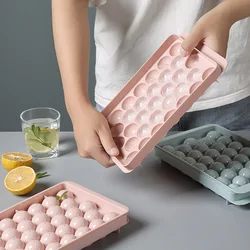 Press Ice Tray Food Grade Silicone Ice Cube Round Ball Storage Box Ice Maker