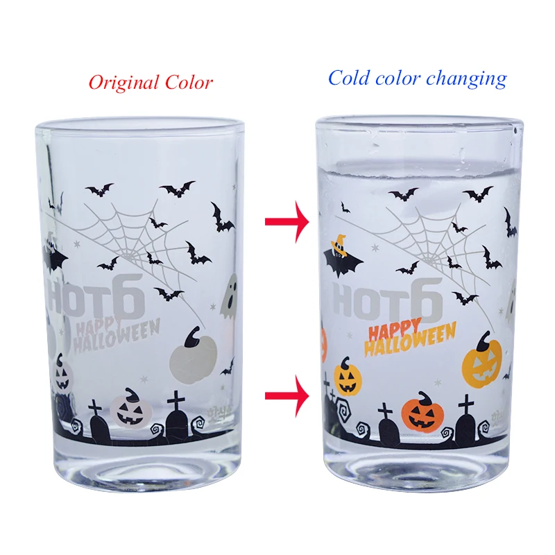 We sell fashion 16 OZ cold color changing glass cup  for KTV entertainment venues