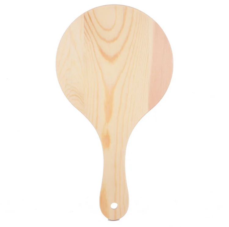 Wholesale  Wooden beauty salon hand-held cosmetic mirror Pocket Mirror With Handle bamboo