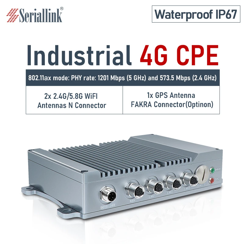 SERIALLINK 4G промышленный CPE балансировочный маршрутизатор с двумя SIM-картами LTE 4xM12-A Ethernet LAN порты IP67 SLK-RT990-4G