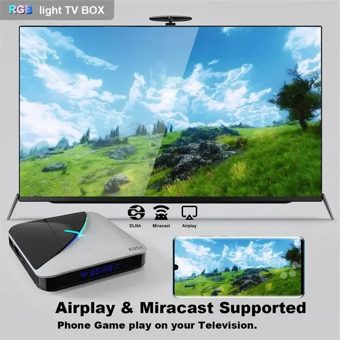  Новейший A95X F3 Air Amlogic S905X3 четырехъядерный Поддержка 8K WiFi медиаплеер с RGB подсветкой Smart Android 9 0