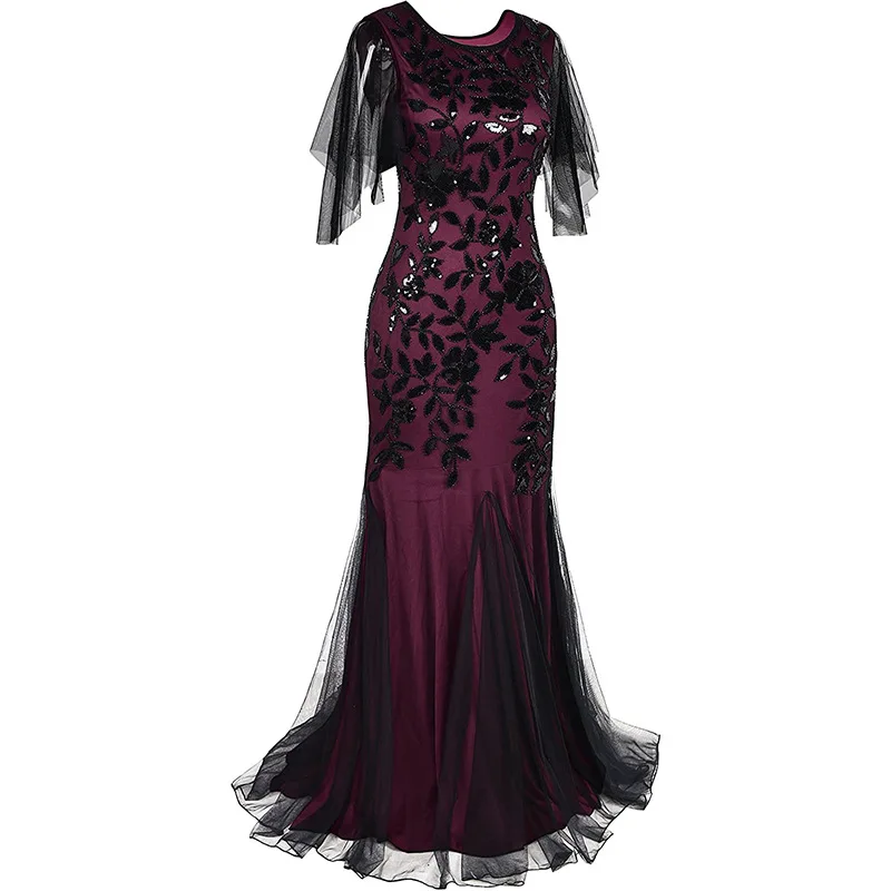 1920s Vintage Evening Dresses Plus Size Fashion Beaded Sequin Banquet Wedding Flapper Dresses