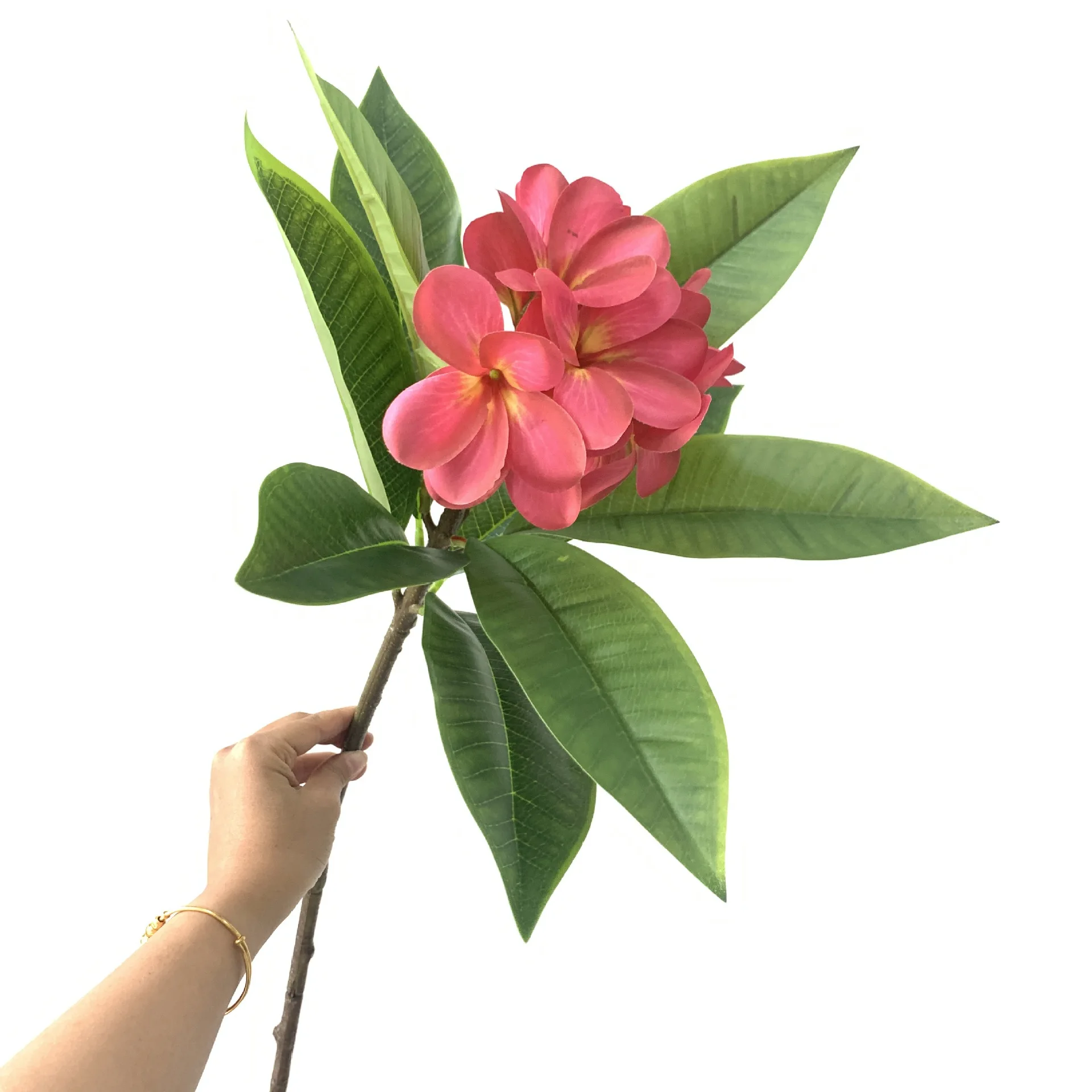 High Quality N-0116 Hawaii Hawaiian Artificial Real Touch Hair Foam 3D Plumeria Flower Bundle