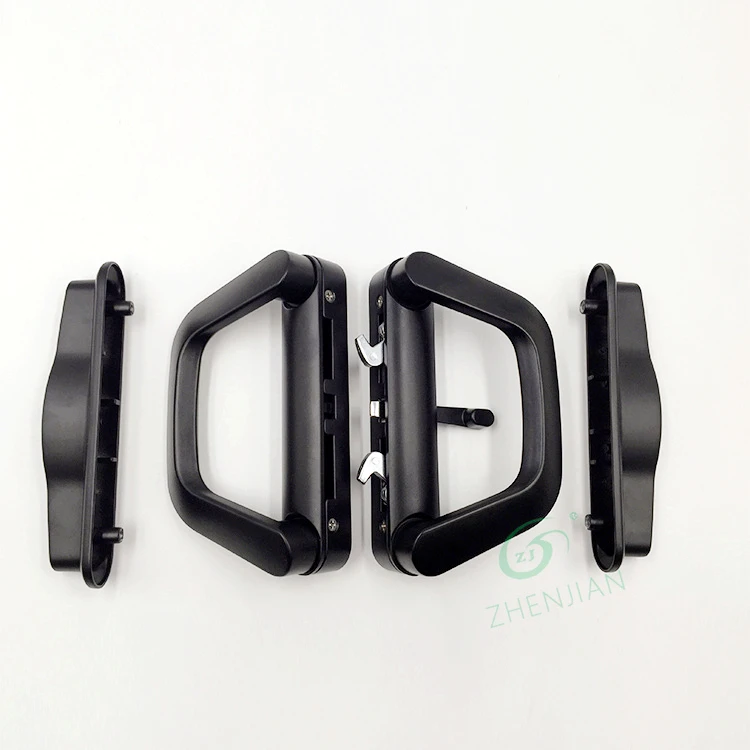 Zhen Jian Sliding Door Pull Handle Modern D Shape Handle With Keys Lock Zinc Aluminum Black Color Door Handle OEM Product