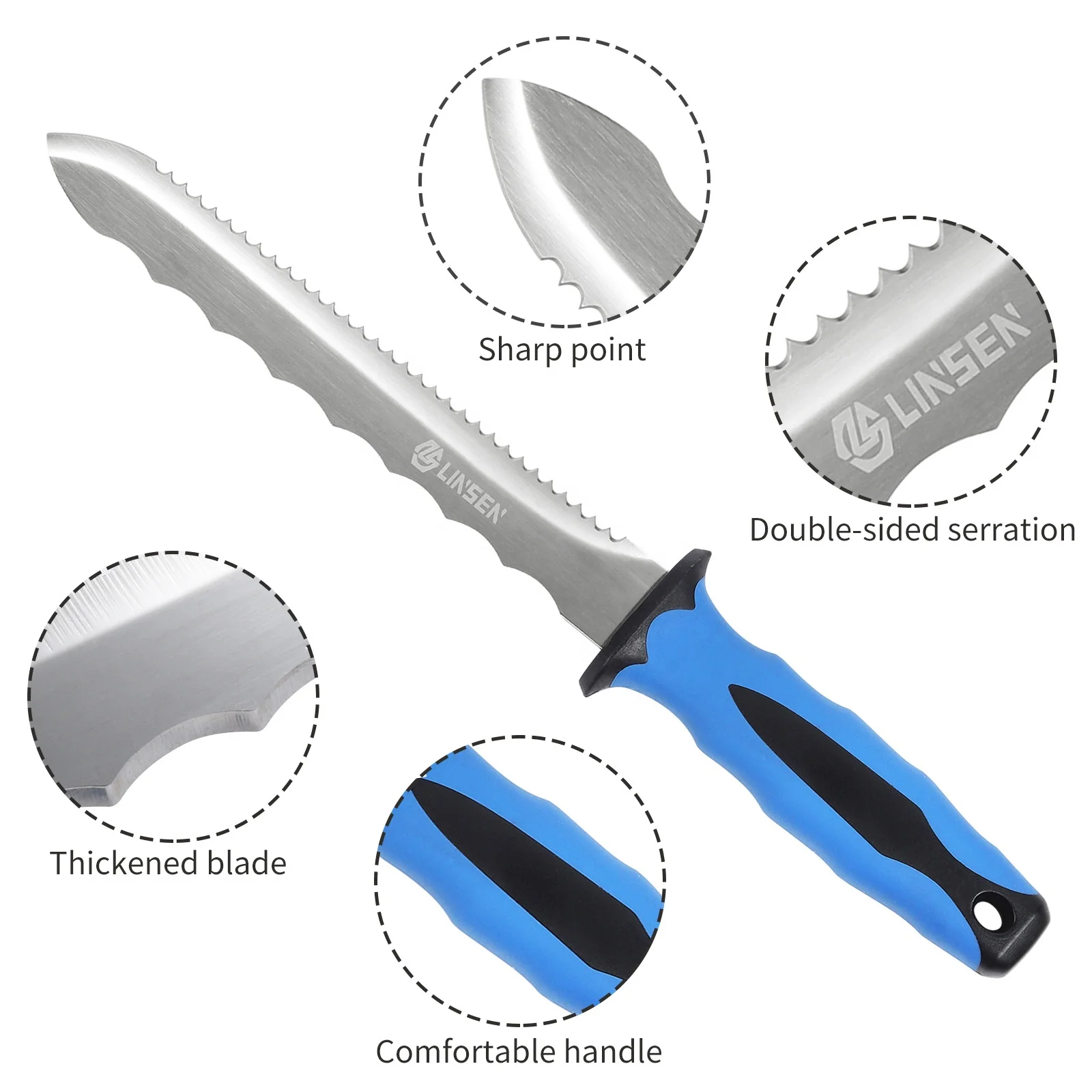 High Quality 8 Inch Blade Mineral Rock Wool Knife Insulation Wood Bread Cutting Garden Long Knife In Bulk