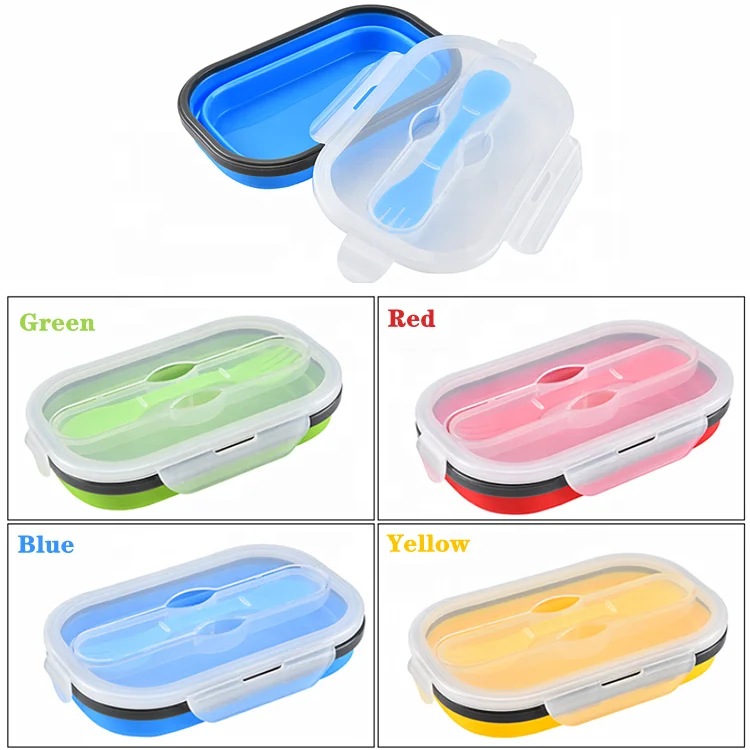 Collapsible Silicone Food Storage Container, Durable Meal box For Kitchen, Bento Lunch Boxes
