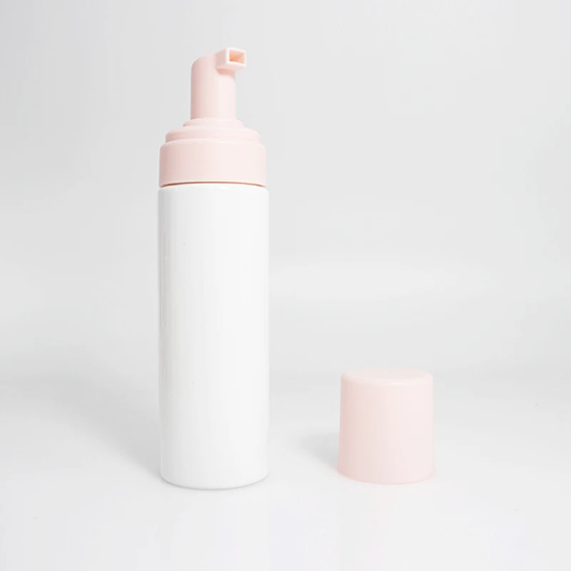 Wholesale Pet Foam Cleanser Bottle 200ml Foam Soap Dispenser Bottle Pump With Pink Cap