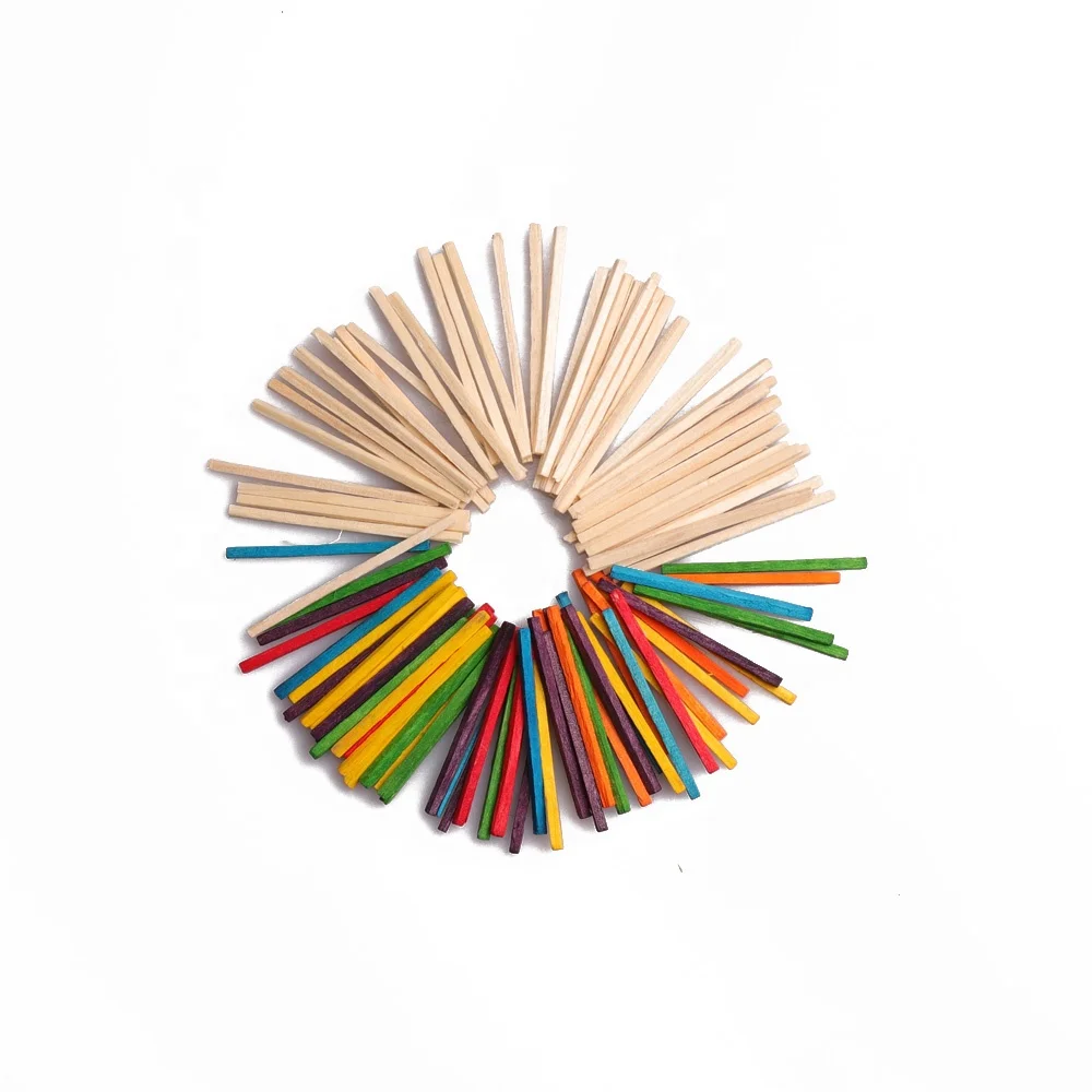 LK-i 08 wooden safety assorted colored match splints birch wood match splints wooden natural color