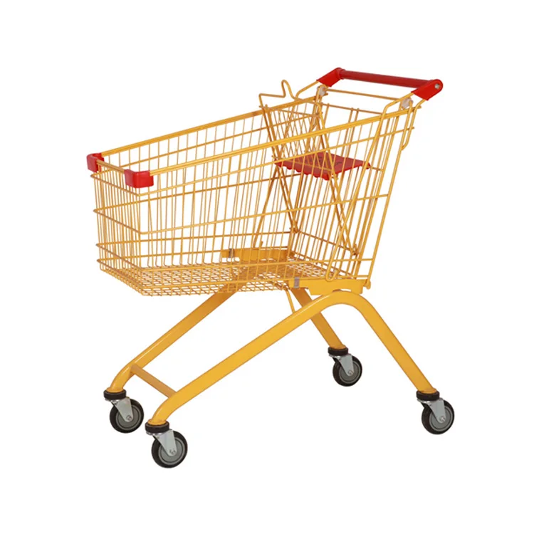 Supermarket Shopping Basket Trolley Grocery Stainless Steel Cart Shopping Trolley
