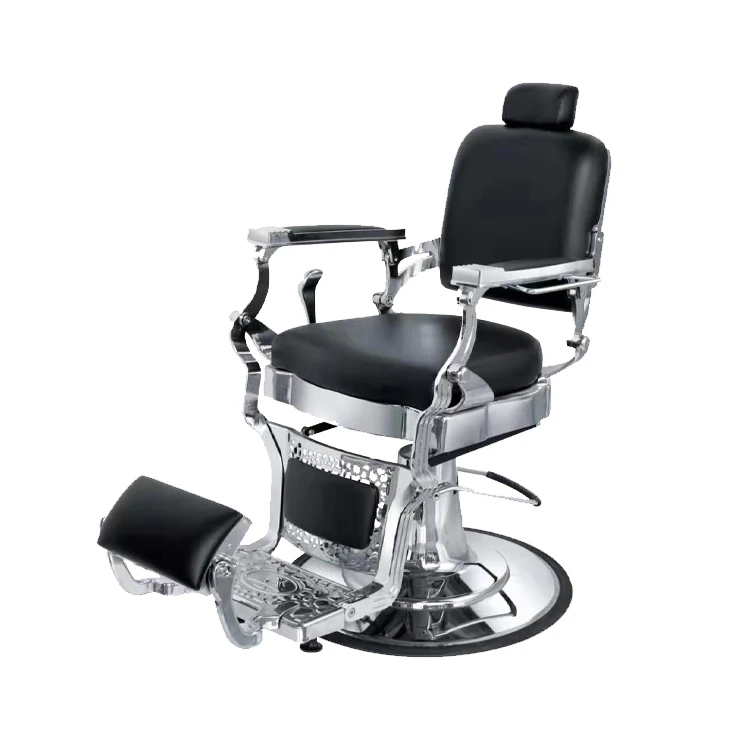 Antique White Gold Hydraulic Barber Salon Hairdresser Chair Furniture Set Chaise De Coiffure Pour