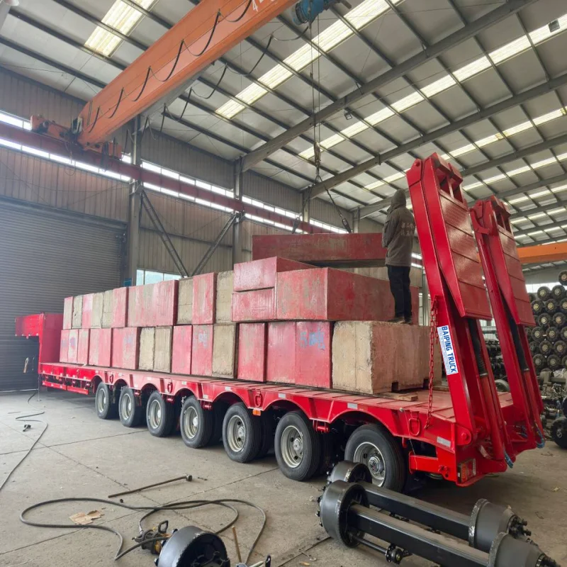 7 Axle Low Flat Semi-trailer 100-120 Tons of Flatbed Trailer Manufactured by Chinese