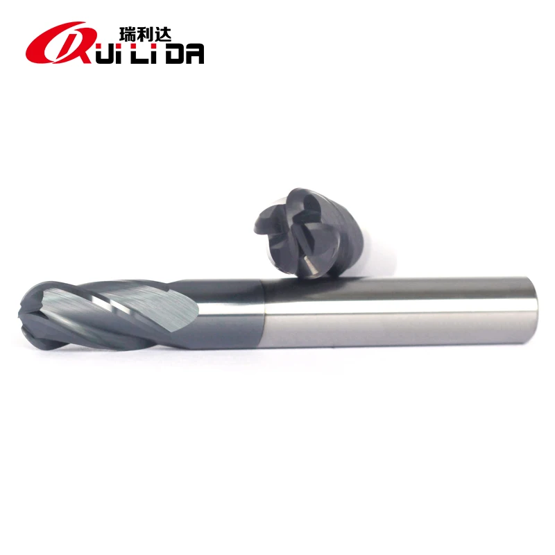 RLD  high efficiency HRC50  4 flutes carbide ball nose endmill cnc carbide cutting tools for steel