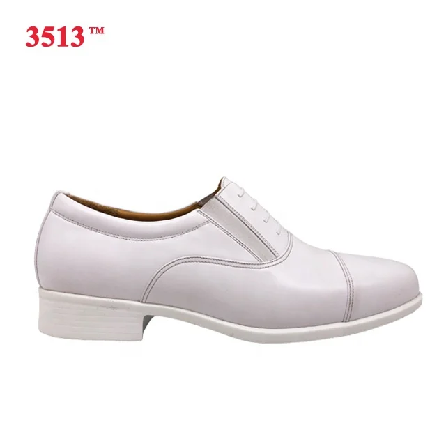 
white genuine leather formal police officers navy shoes men 