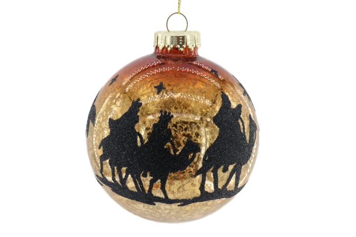 Handmade 10cm Transparent Glass Christmas Hanging Ball Eco-Friendly Indoor Fireplace Christmas Tree Pendant Decorations