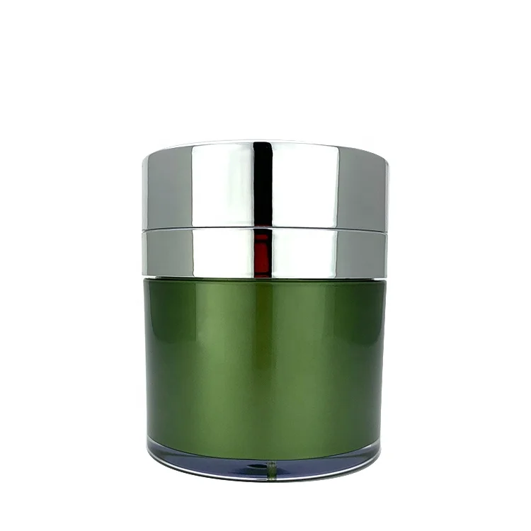 
factory screen airless jar green color 50ml airless cream pump jar 15ml 30ml 50ml 100 ml airless serum jar for cream 