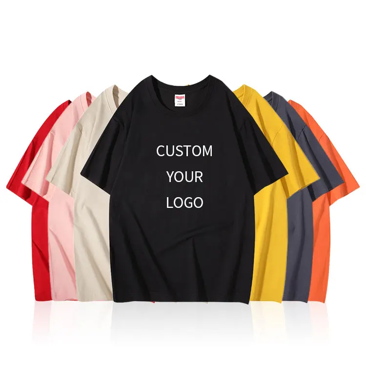 Тяжелый вес 260 г/м2 большие пустые 100% хлопковые повседневные укороченные плечи в коробке для мужчин размеры футболка с индивидуальным логотипом